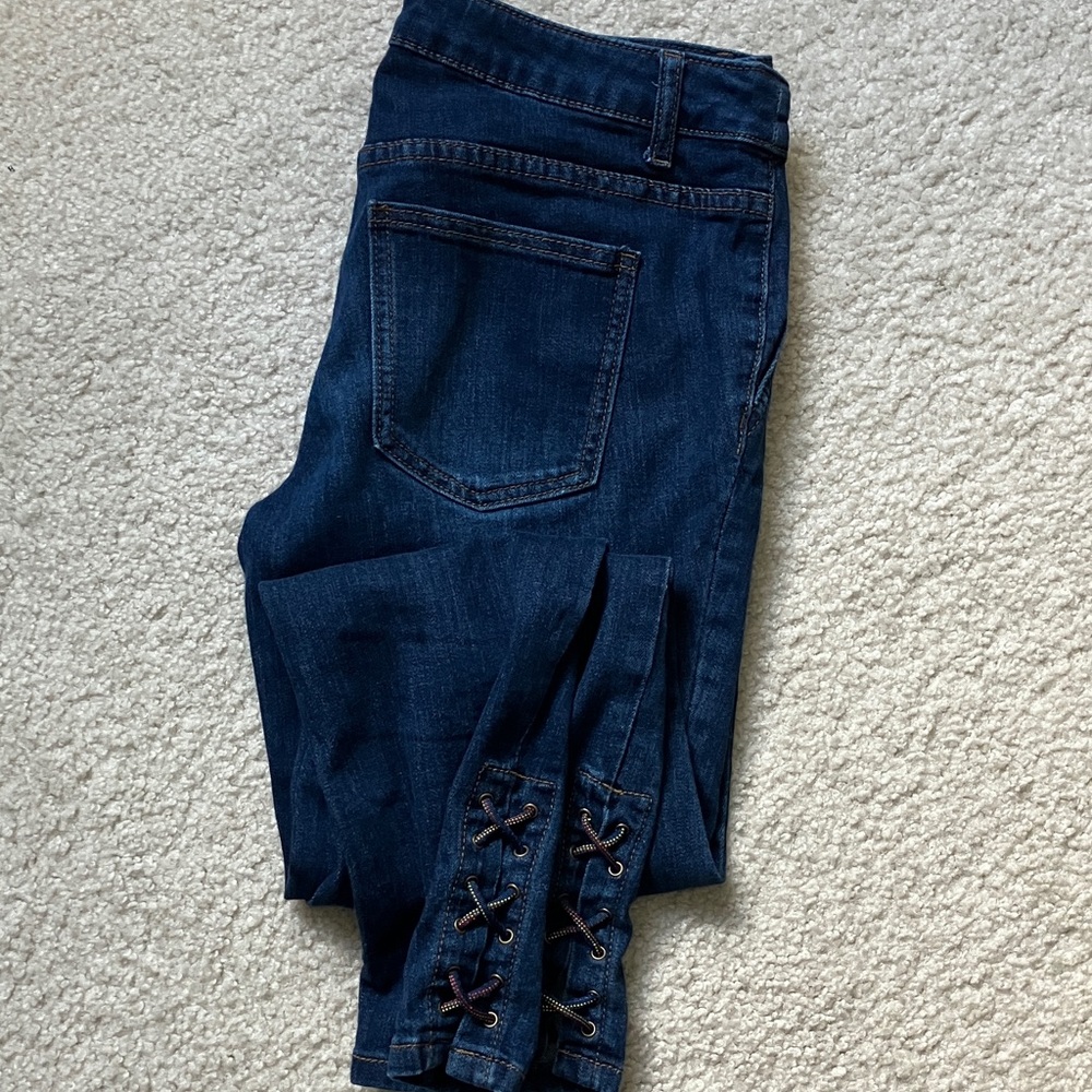 Christopher & Banks Dark Blue  Jeans with Lace-Up